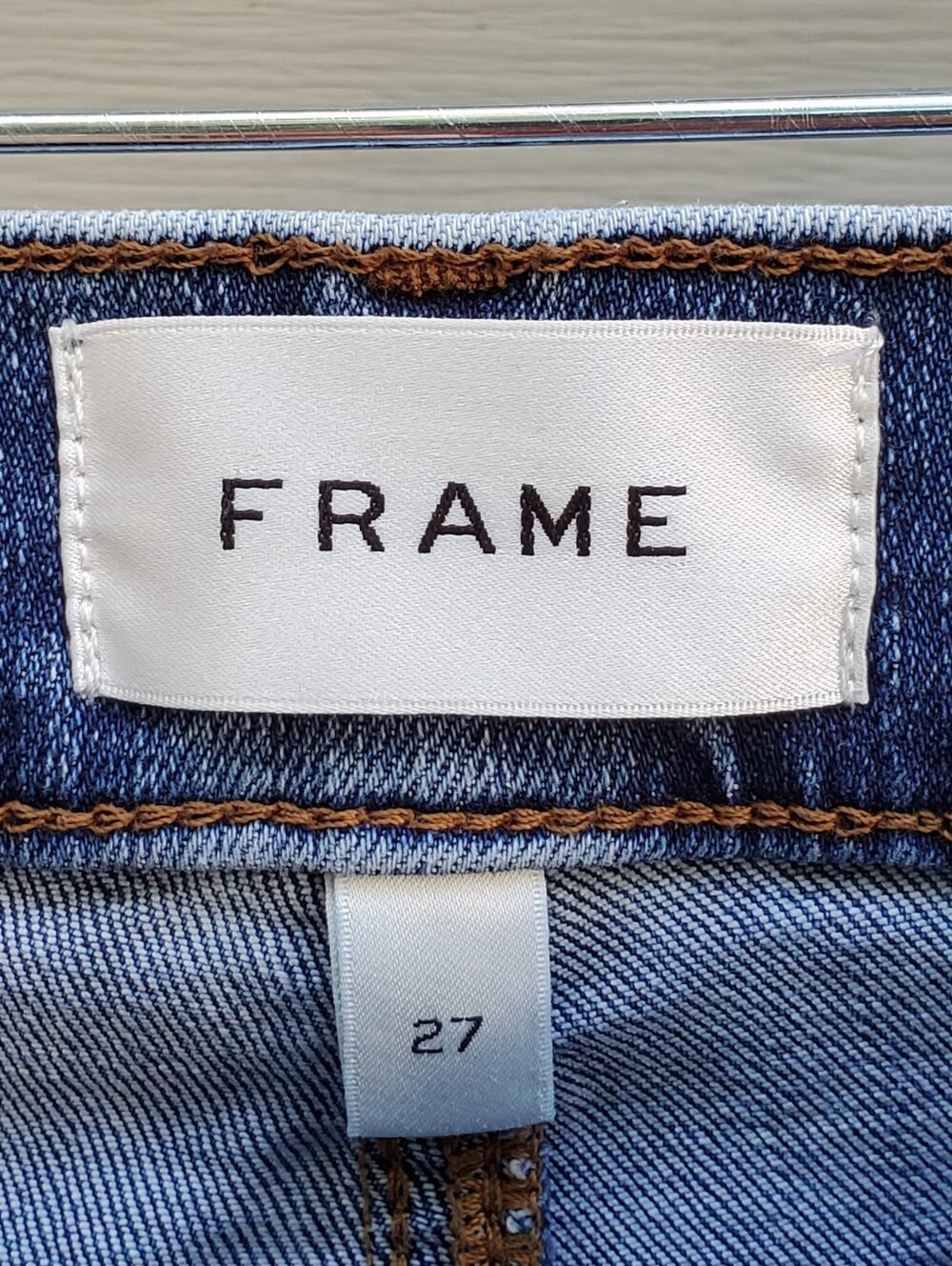 Frame Le Slim Palazoo Wide-Leg Cut-Hem Jeans Size 27 - Picture 4 of 6